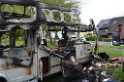 Wohnmobil ausgebrannt Koeln Porz Linder Mauspfad P029